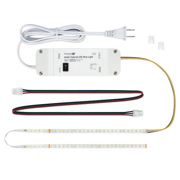 Armacost Lighting CCT Tunable White 22 in. (1.8 ft. ) Hardwired/Plugin Under Cabinet Integrated LED Strip Light