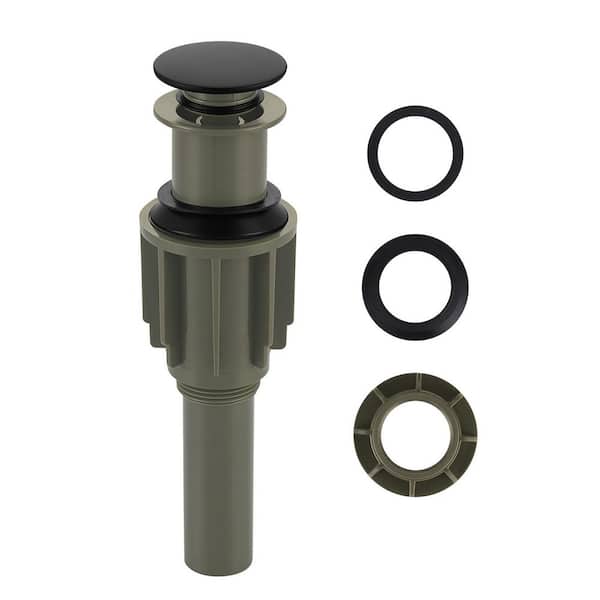 VEVETTA Pop Up Drain without Overflow for Bathroom Faucet in Matte Black