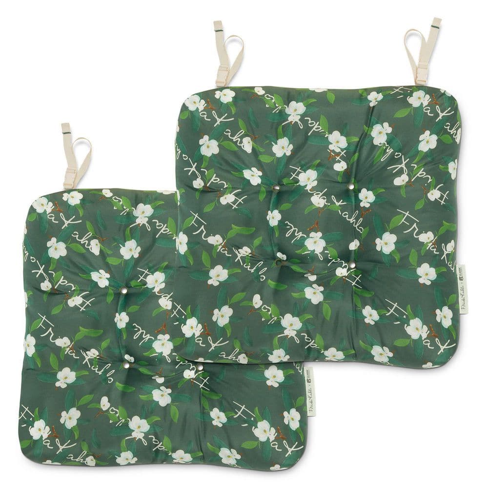 Frida Kahlo 19 in. Patio Seat Cushions in Flores Dulces, Ivy (2-Pack) price history on PriceWatchPro