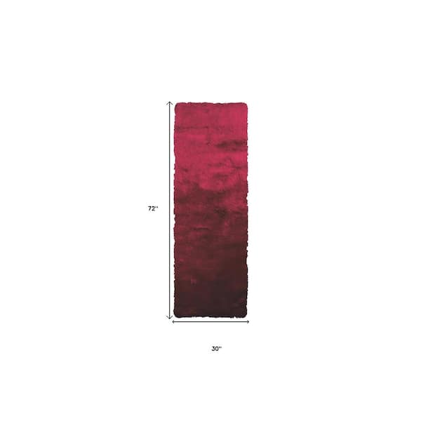 2 x 6 Merlot Solid Color Runner Rug