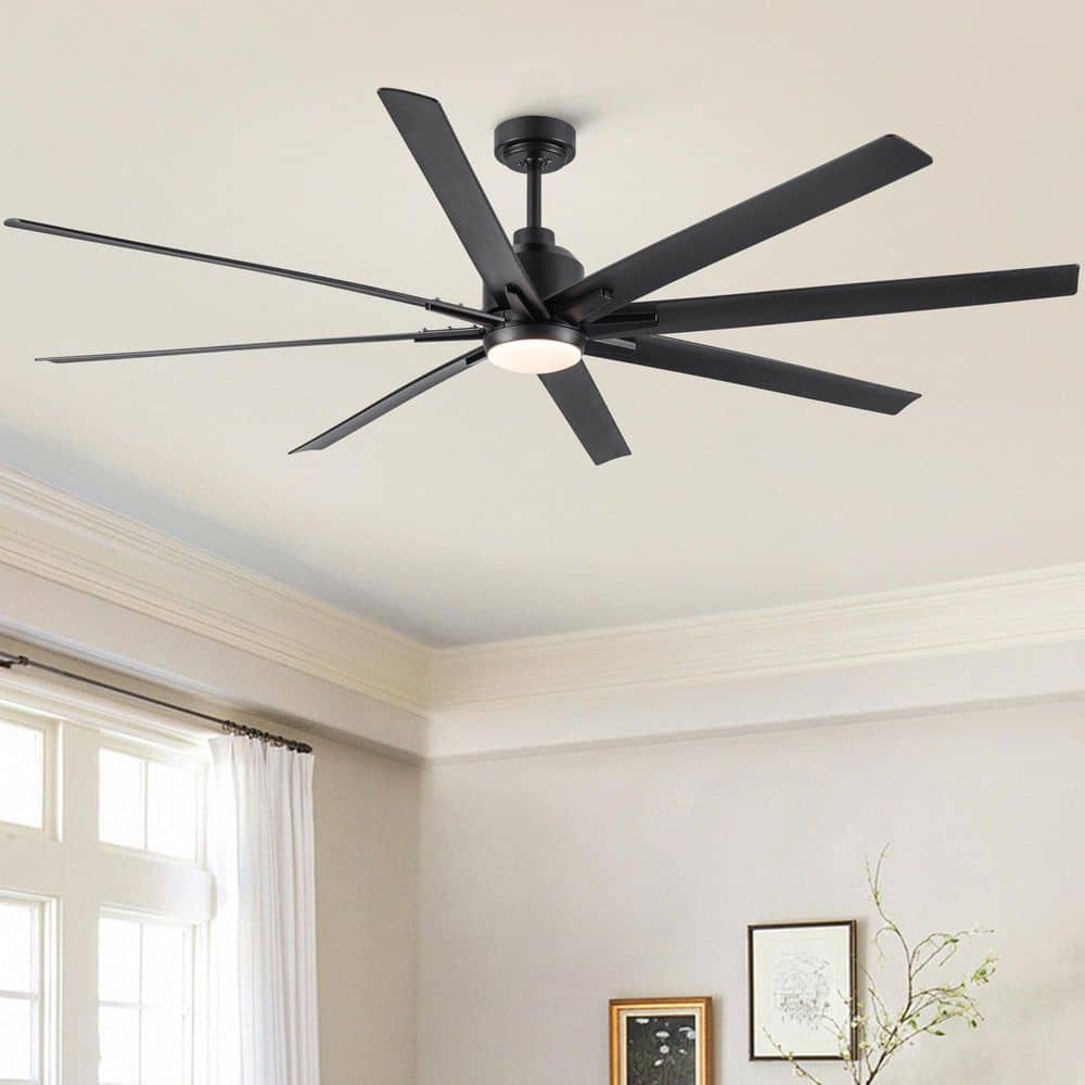 Sevenine Coastal 72 in. Indoor Matte Black Large Windmill