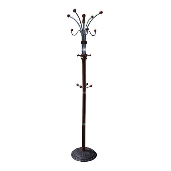 ORE INTERNATIONAL Cherry 12-Hook Coat Rack