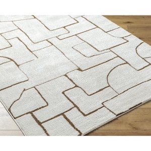 Freud 7 ft. x 9 ft. Ivory/Brown Abstract Indoor Area Rug