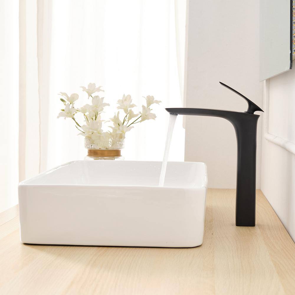 Matte Black Single Handle Vessel Sink Faucet