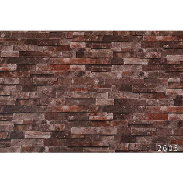 Dundee Deco Slate Brown, Red Vinyl Strippable Roll (Covers 35.5 sq. ft.)