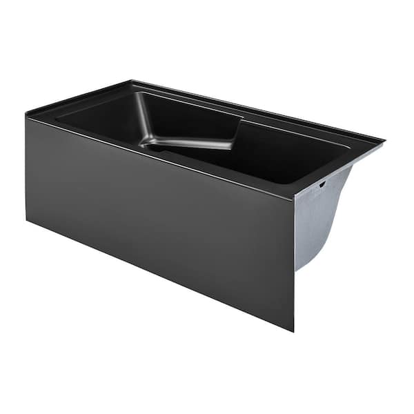 Voltaire 60 in. Acrylic Right Drain Rectangular Alcove Bathtub in Matte Black