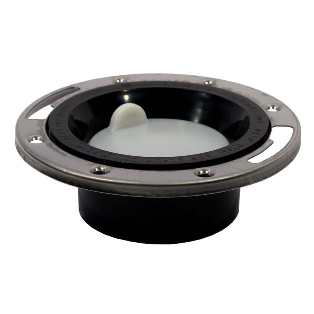 JONES STEPHENS 7 in. O.D. ABS Closet (Toilet) Flange w/Stainless Steel