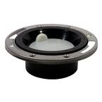 7 in. O.D. ABS Closet (Toilet) Flange w/Stainless Steel Ring and Knockout, fits Over 3 in. or Inside 4 in. Sch. 40 Pipe