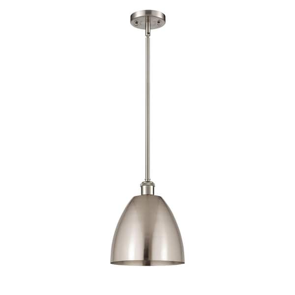 Innovations Metal Bristol 60-Watt 1-Light Brushed Satin Nickel Shaded Mini Pendant Light with Metal Shade