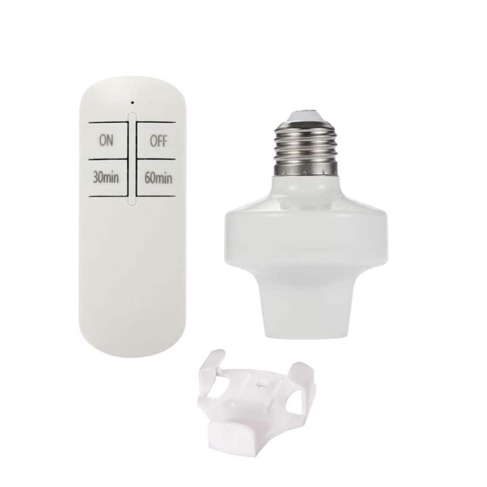 3.6 in. 90-175-Volt White Light Lamp Socket, E26 E27 Base Holder with Remot