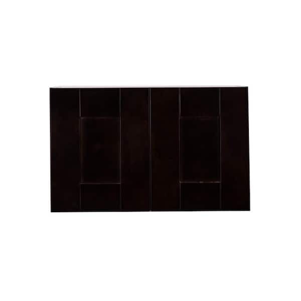 LIFEART CABINETRY Anchester Assembled 30 in. x 15 in. x 12 in. Wall Cabinet with 2 Doors No Shelf in Dark Espresso