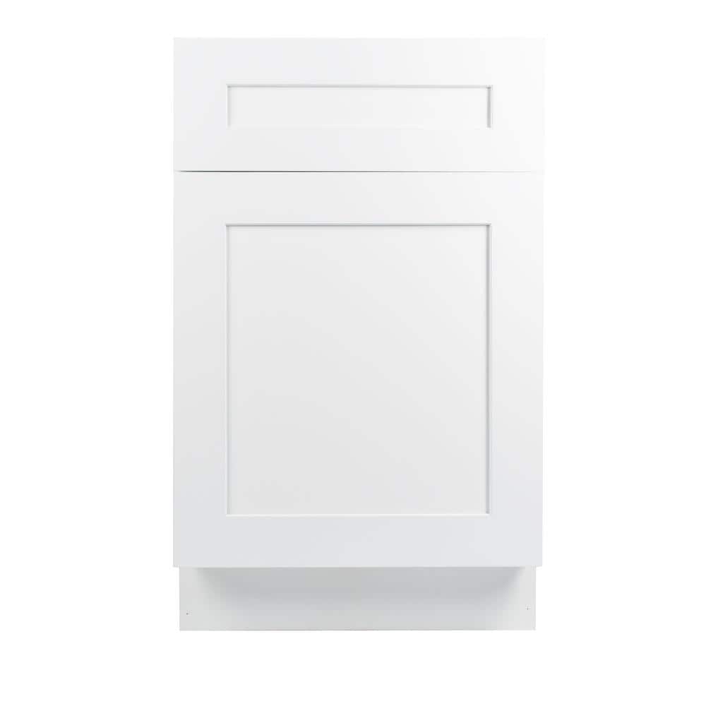 12in. Deep Woodcrest White Premier Organizer - 5 Drawers with Solid Shaker  Doors - 6 & 8in. Deep