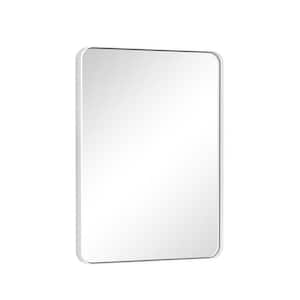 20 in. W x 30 in. H Modern Rectangular White Aluminum Framed Wall Bathroom Vanity Mirror