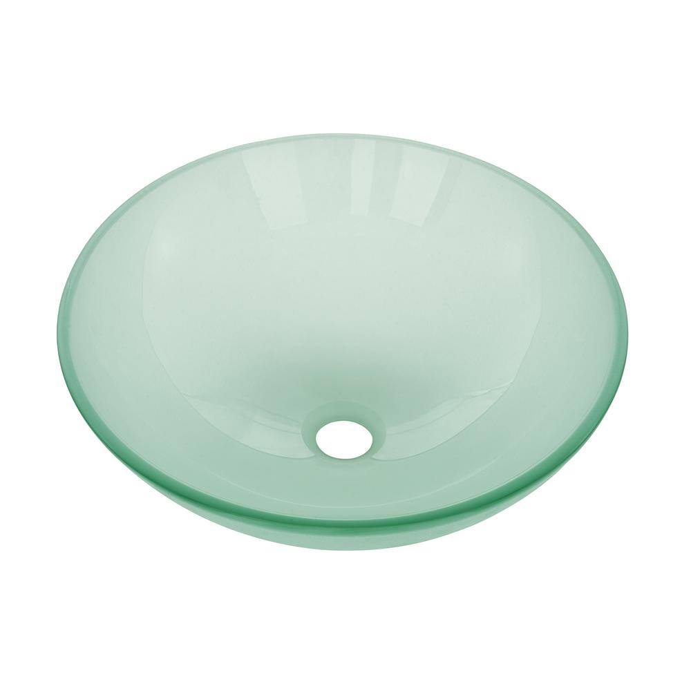 Cascade Frosted Glass 16.5" Vessel Sink with Faucet