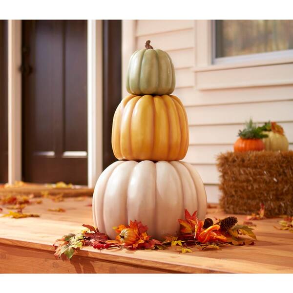 Home Accents Holiday - 26.5 in. H Harvest Stackable Pumpkins