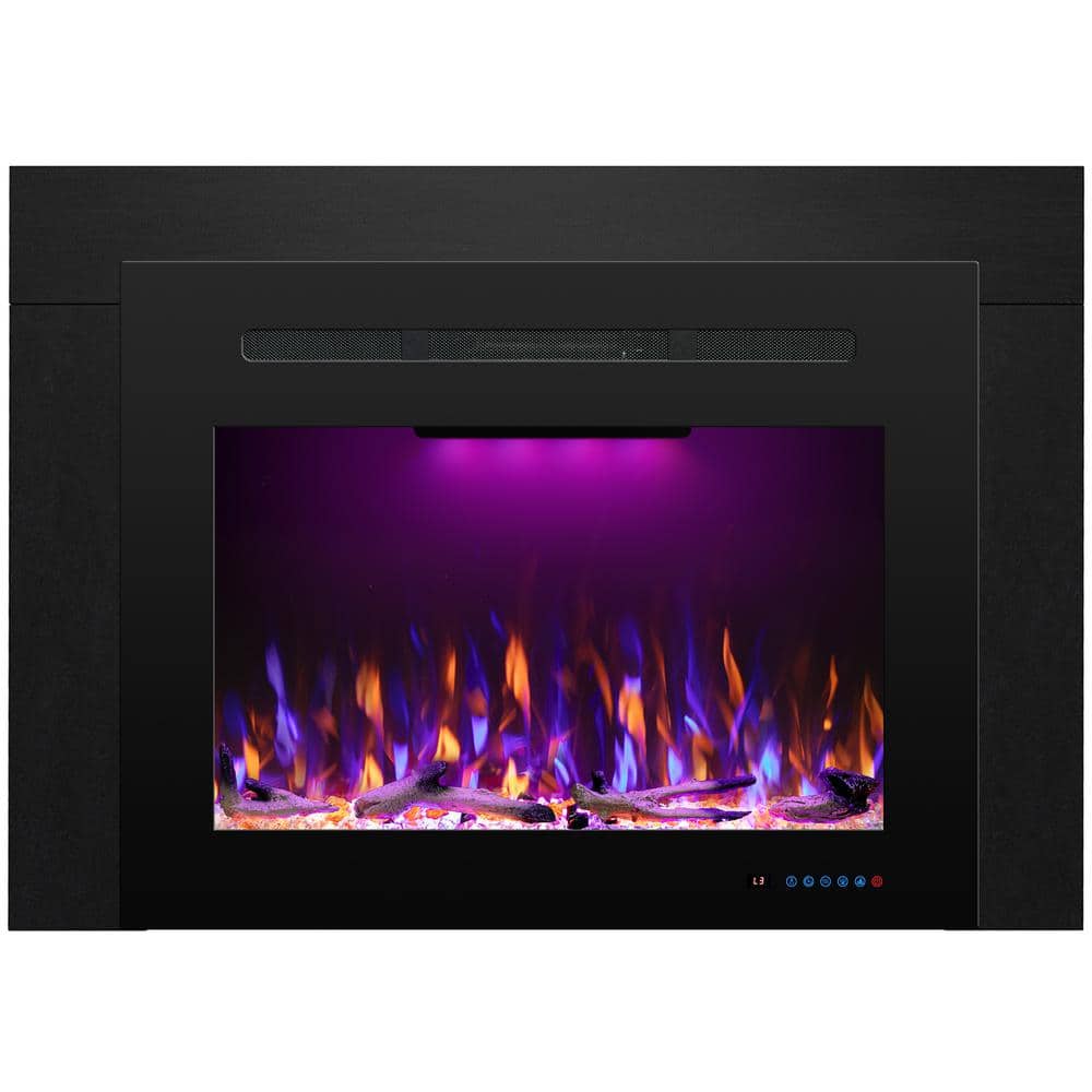 44.55 in. Electric Fireplace Insert with Trim Kit, 3 Flame and Top Light, 750-Watt/1500-Watt, Crackling, 62- 99°F price history on PriceWatchPro