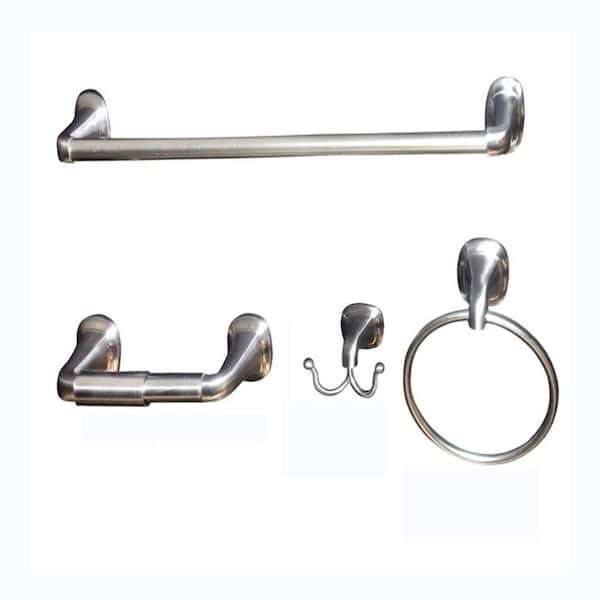 ARISTA Belding Collection 4-Piece Bathroom Hardware Kit in Satin Nickel