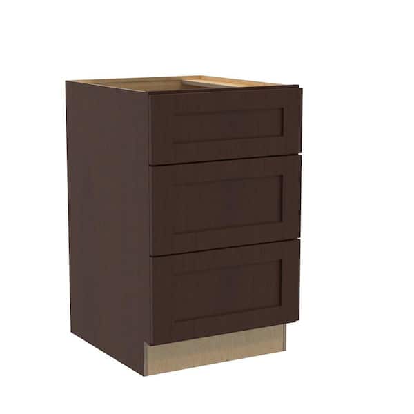 Home Decorators Collection Newport 21 in. W x 24 in. D x 34.5 in. H Assembled Plywood Drawer Base Kitchen Cabinet in Manganite with Soft Close