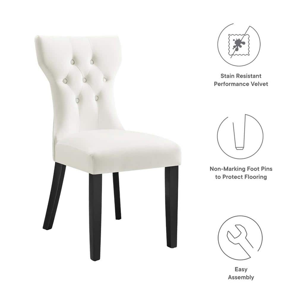 Elegant Hourglass White Faux Leather Parsons Side Chair