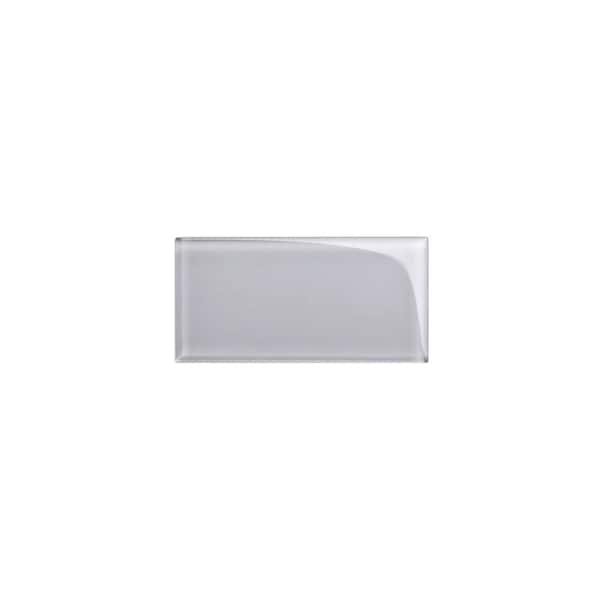 Giorbello Lavender Gray 3 in. x 6 in. x 8mm Glass Wall Tile Sample (1-Tile - 0.125 sq. ft.)