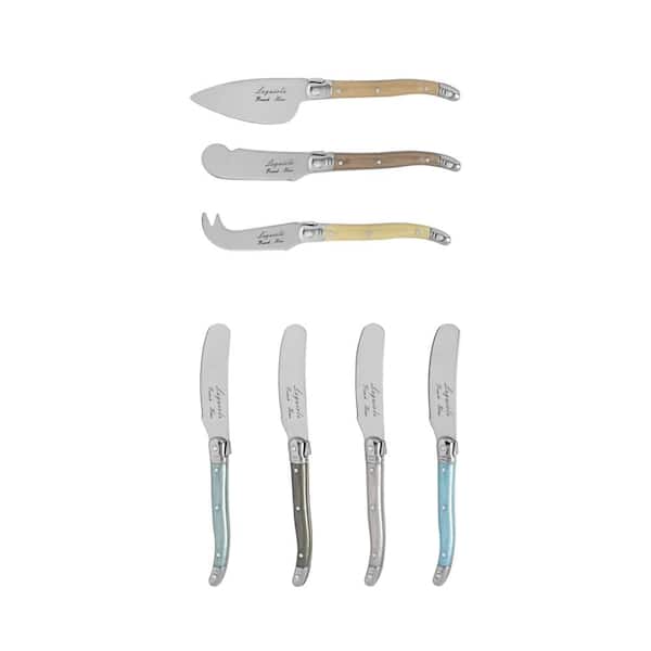 French Home Laguiole Mother of Pearl Cheese Knife and Spreader Set (7-Piece)