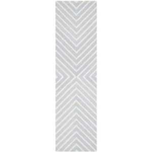 Cambridge Light Blue/Ivory Doormat 3 ft. x 4 ft. Geometric Striped Area Rug