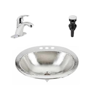 Seville 18 Gauge 20 in. Nickel Drop-In Bath Sink in Nickel with Parisa Faucet Kit