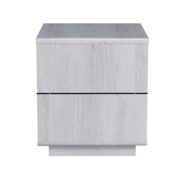 York 22 in. White Oak Rectangle Wood End Table with 1-Shelf