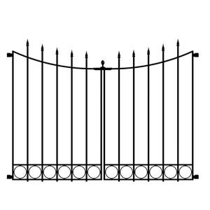 Beaumont 40.4 in. H x 53.7 in. W Black Steel Decorative Fence Gate (2-Pack)