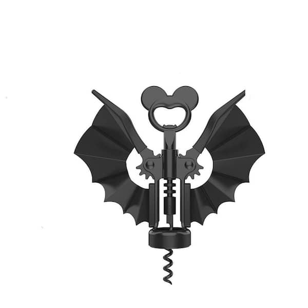 Black 2-in-1 Wine and Beer Opener, Goth Halloween Gifts, Bat Corkscrew, Metal Bottle Opener, Wine Accessories