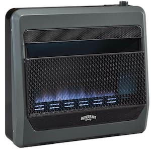 30,000 BTU Propane Gas Vent Free Blue Flame Gas Space Heater With Blower and Base Feet