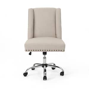 Chiara Wheat Fabric Home Office Desk Chair with Stud Accents