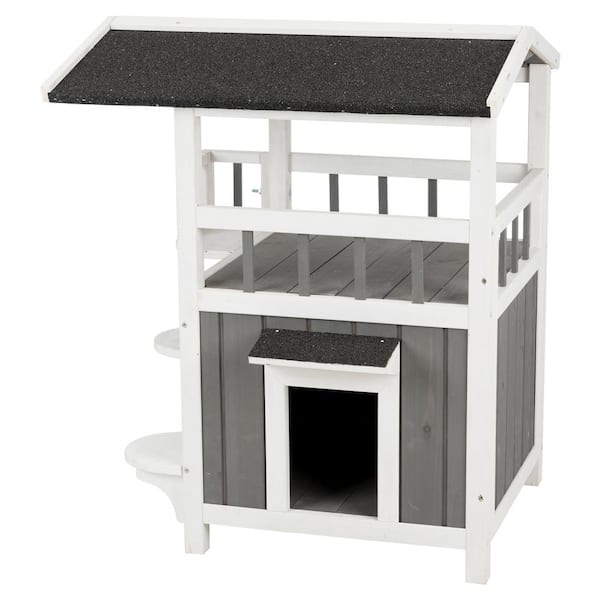 TRIXIE 25 in. x 21.5 in. x 29.75 in. Pet Home with Shade in Gray/White