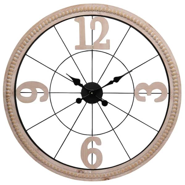 StyleCraft 31.5 in White Analog Wood Wall Clock