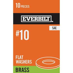 #10 Brass Flat Washer (10-Pack)