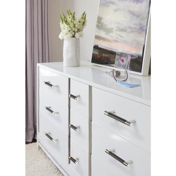 Esquire 5-1/16 in. (128mm) Modern Polished Nickel/Black Bronze Bar Cabinet Pull