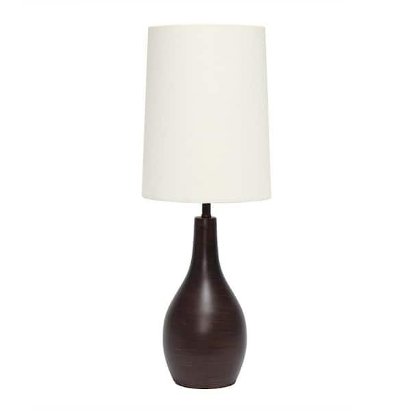 Creekwood home 19.5 in. Stylish Contemporary Hourglass Table Lamp, for Living Room, Bedroom, Office, Entryway, Restoration Bronze
