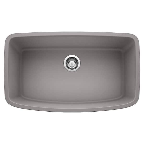Blanco Valea Undermount Granite 32 in. x 19 in. Single Bowl Kitchen Sink in Metallic Gray