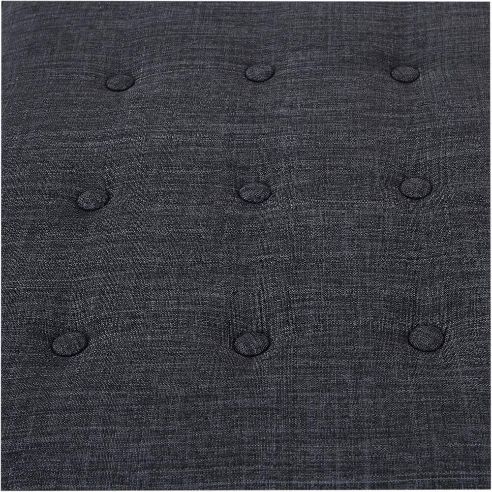 West Park Navy Button-Tufted Bench with Flare Legs