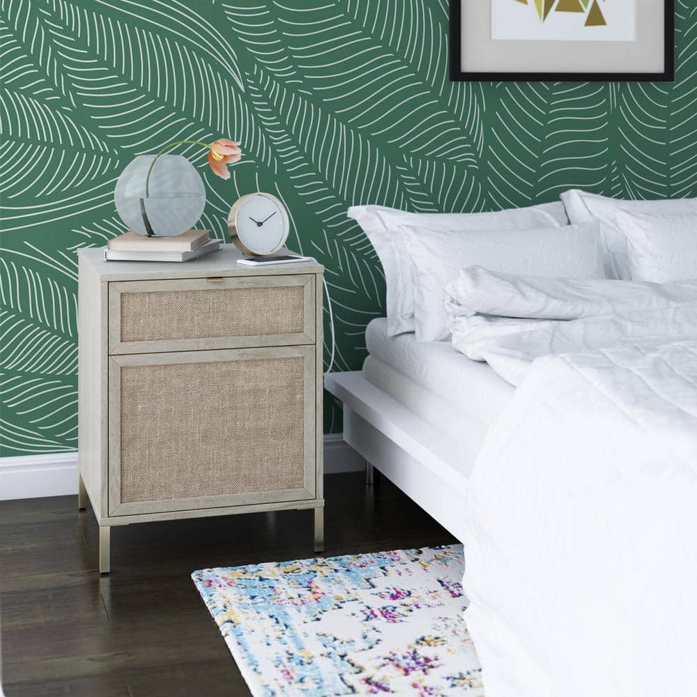 1-Drawer Fairfax Oak Nightstand with 2-USB Charging Ports