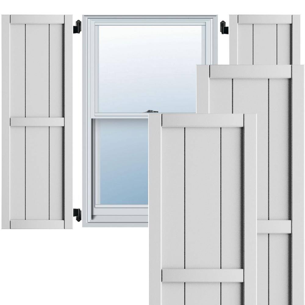 57" Unfinished White PVC Board and Batten Shutters