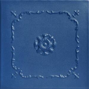 Bourbon Street Van Deusen Blue 1.6 ft. x 1.6 ft. Decorative Foam Glue Up Ceiling Tile (21.6 sq. ft./Case)