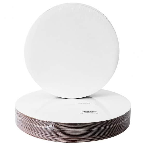 Pack of 25 Extra-Strong 12 Inch White Round Cake Boards with MDF Core for Stable Cake Support Base