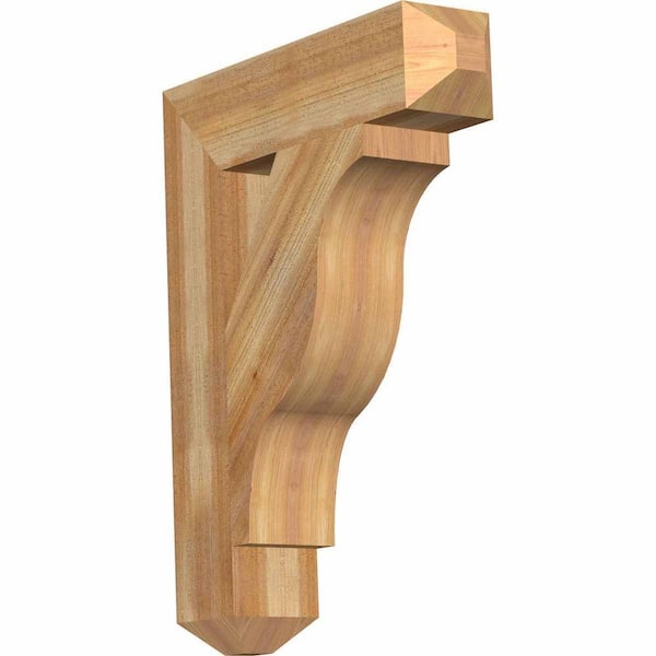 Ekena Millwork 6 in. x 34 in. x 26 in. Western Red Cedar Funston Craftsman Rough Sawn Bracket