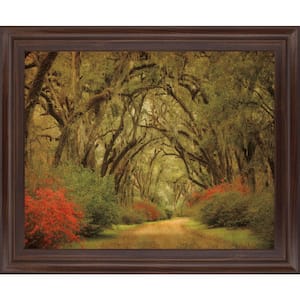28 in. x 34 in. "Road Lined With Oaks & Flowers" By William Guion And Mossy Oak Native Living Framed Print Wall Art