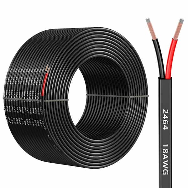 12 AWG 2 Conductor 200 Ft CCA Low Voltage Electrical Wire Red Black PVC for LED Car Speaker Outdoor Light