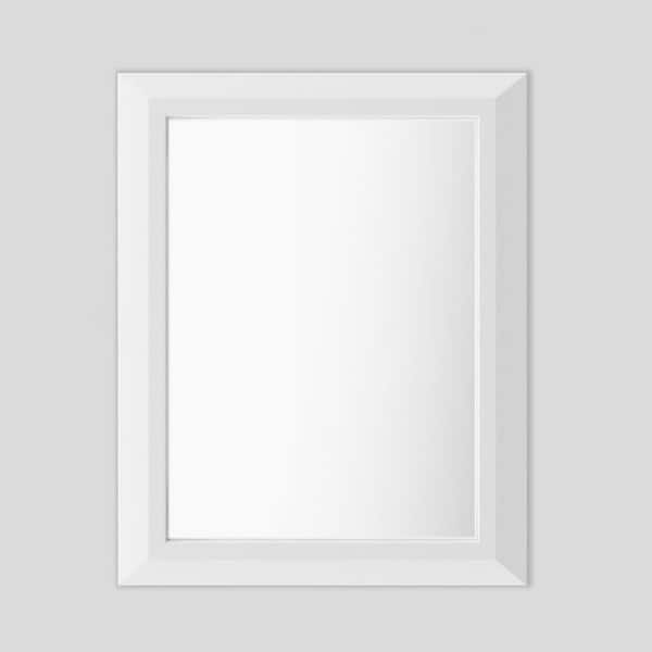 Apmir 16 in. W x 20 in. H Rectangular Aluminum Alloy Framed and Tempered Glass Wall Bathroom Vanity Mirror in Matte White