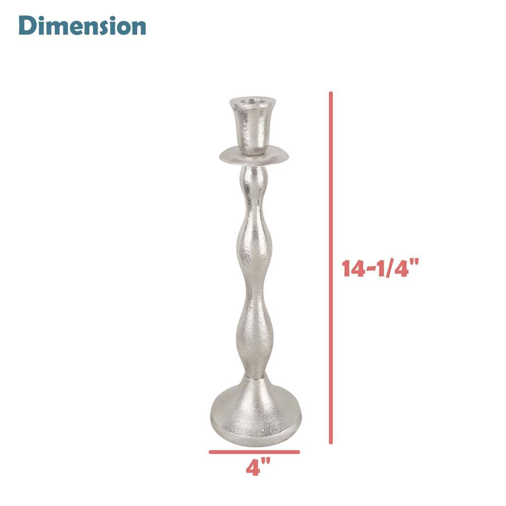 Nickel Aluminum 12" Tabletop Candlestick Set