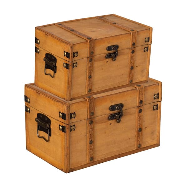 ヴィンテージ　木製BOX3点セット Vintiquewise Farmhouse Antique-Style Wood Treasure Chest with