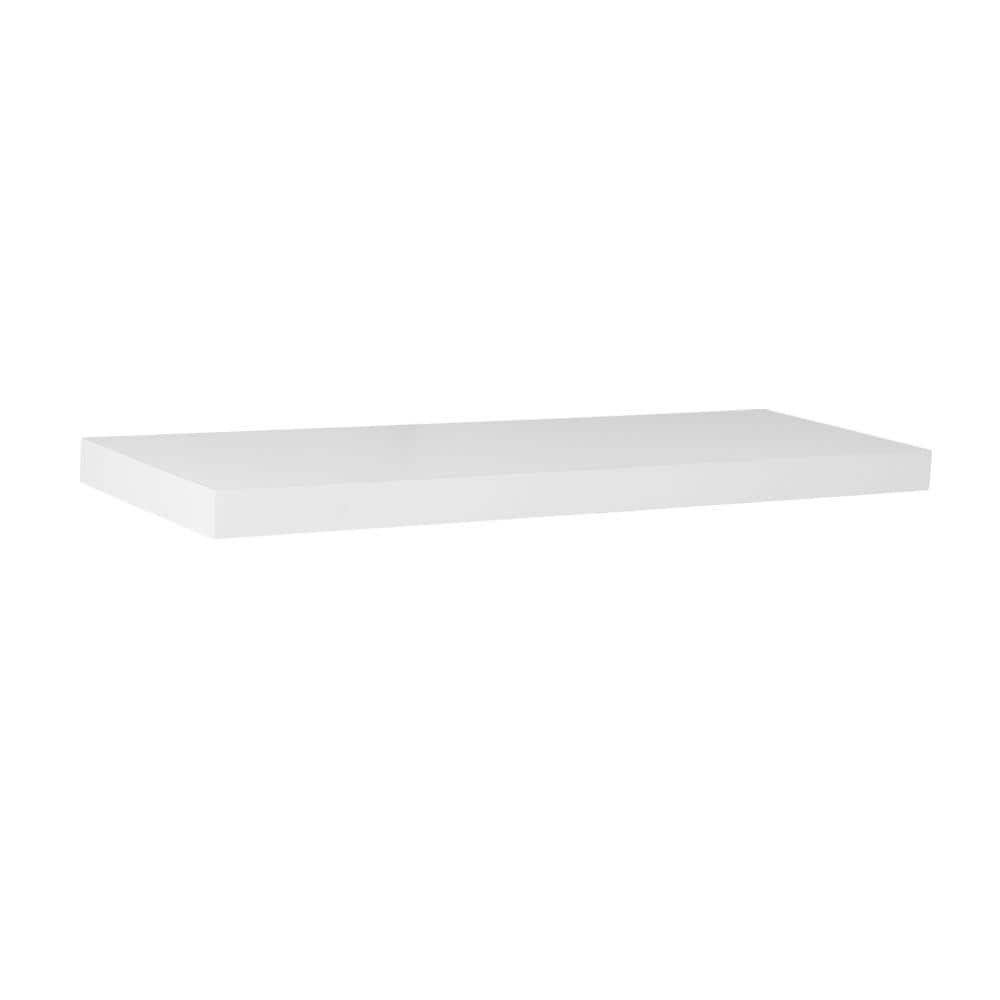 24 in. L x 7.75 in. W Slim Floating White Shelf